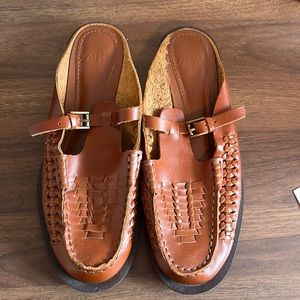 Zara leather slide loafers
